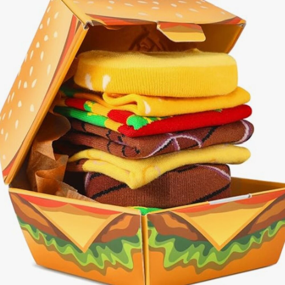 Burger Socks Box - gag gift
